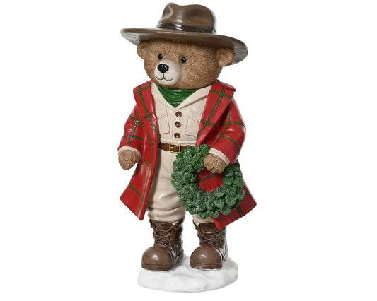 Standing Bear with Wreath Christmas Decoration