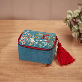 Floral Home Velvet Emboridered Jewellery Case