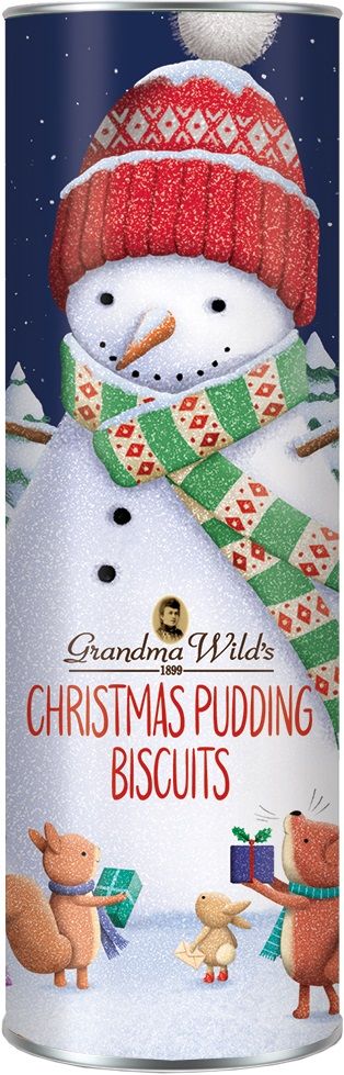 Giant Snowman Tube Christmas Biscuit  200g