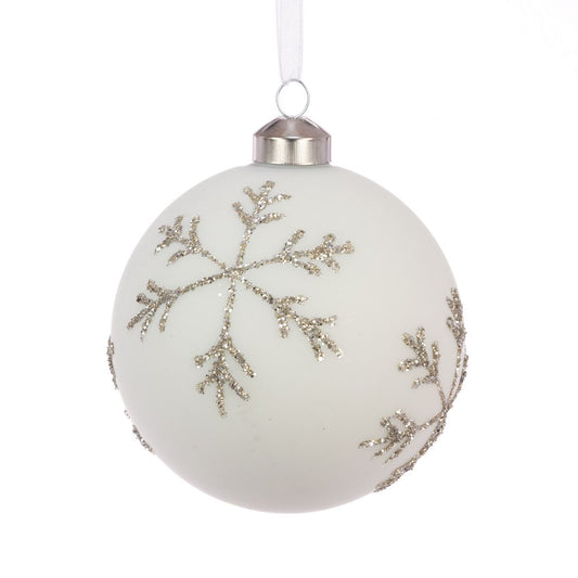 Glass Leslie Bauble 10cm
