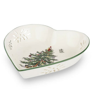 Christmas Tree Pierced Heart Tray 7"