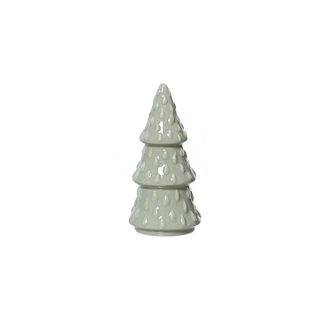 Pale Green Embossed Tree Shaped Christmas Decoration Sml