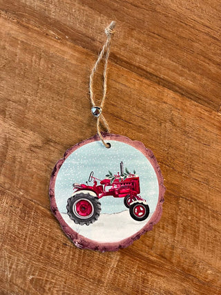 Christmas Farm Hanging Decoration - Red Tractor