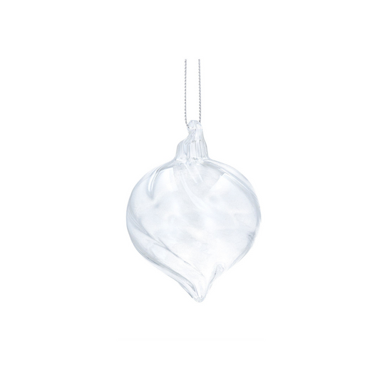 Clear Spiral Onion Glass Bauble
