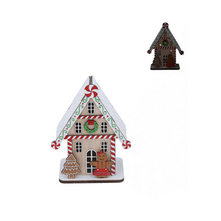 Wooden Red Gingerbread Girl LED Chalet