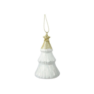 Wool White Shimmer 3 Teir Tree Shaped Tree Decoration