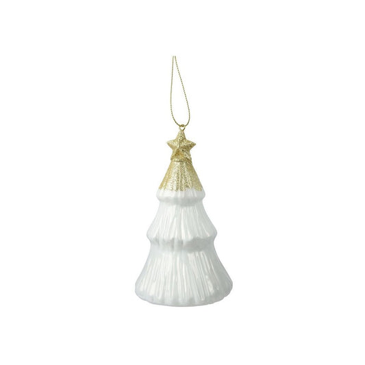 Wool White Shimmer 3 Teir Tree Shaped Tree Decoration