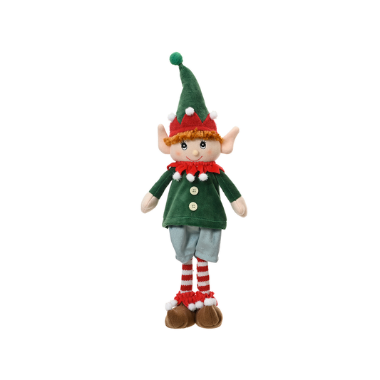 Boy Elf with Green Velvet Coat Decoration Sml