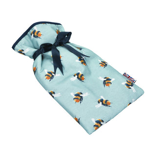 Bees Blue Hot Water Bottle