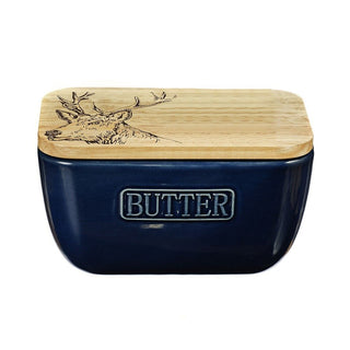 Blue Butter Dish - Stag