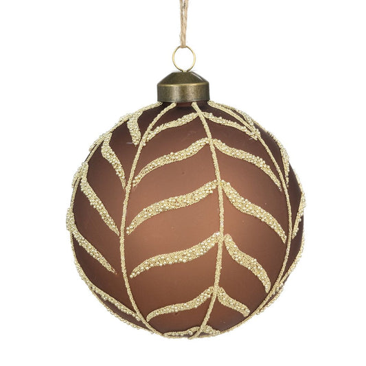 Glass Noa Bauble Brown 10cm