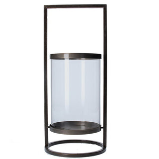 Bronze Metal & Glass Large Lantern