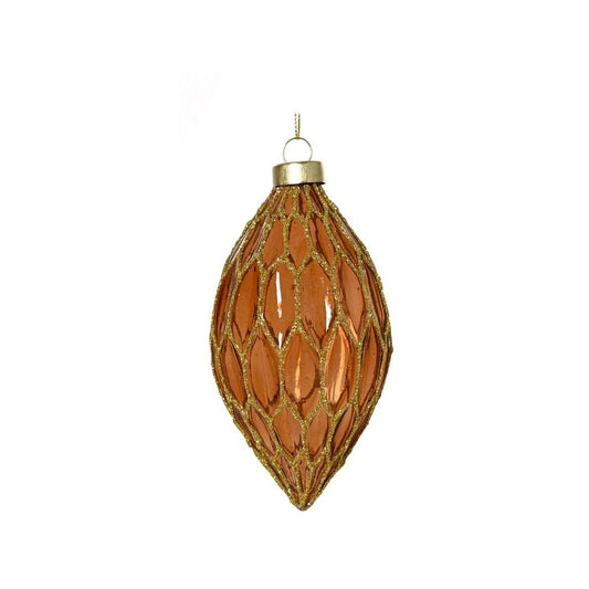 Espresso Gold Glitter Honeycomb Finial