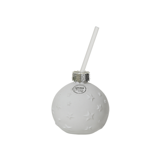 White with Embossed Stars Drinking Jar