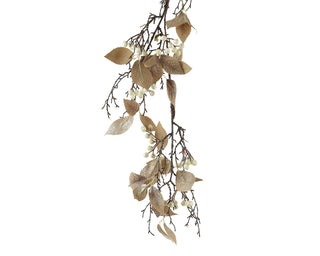 Gold Leaf & Wool White Berry Garland 1.3m