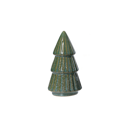 Rosemary Green Ribbed Shaped Tree Christmas Decoration