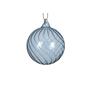 Ice Blue Glass Swirl Bauble