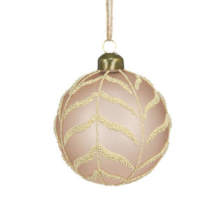 Glass Noa Bauble Beige 8cm