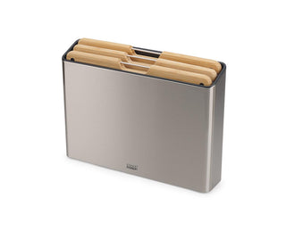 Folio™ Steel Bamboo Chopping Board Set S/Steel Case