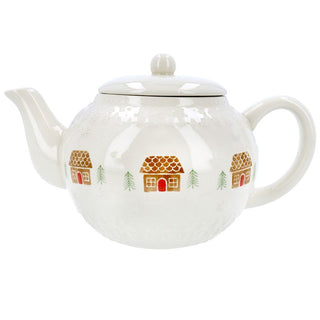 Gingerbread House Stoneware Teapot