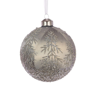 Glass Ulyana Bauble Silver 10cm