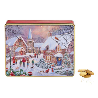 Embossed Winter Village Scene