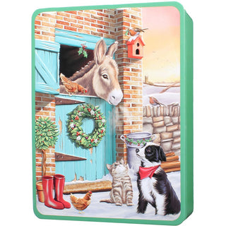 Embossed Christmas Donkey Tin 300g