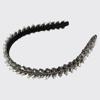 Black Crystal Teardrop Headband