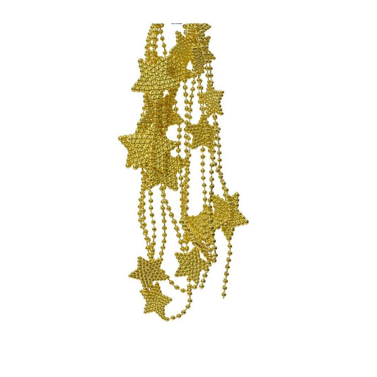 Large Beaded Star Bead Garland Gold