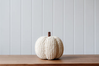 Cream Cable Knit Large Pumpkin