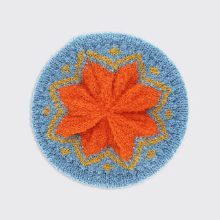 Trixie Beret Sky Blue / Burnt Orange