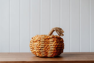 Natural & Orange Wicker Pumpkin