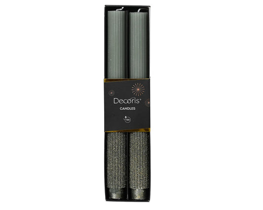Rosemary Green with Glitter Dinner Candle Set