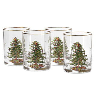 Christmas Tree Mixer Glasses S/4