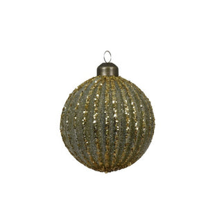 Rosemary Green with Glitter Lines Bauble