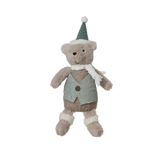 Plush Mr Bear in Waistcoat Christmas Decoration