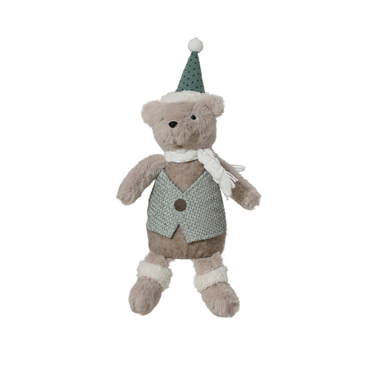 Plush Mr Bear in Waistcoat Christmas Decoration