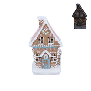 Resin Pastel Iced LED Gingerbread House Medium