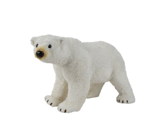 Standing Polar Bear with Gold Dusted Nose Decoration