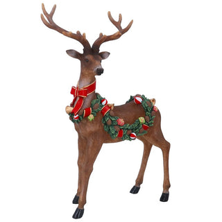 Resin Stag with Wreath Saddle Ornament