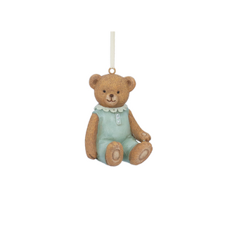 Resin Bear in Blue Outfit Tree Decoration