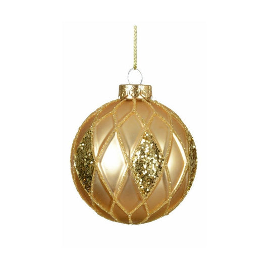 Shimmer Gold Diamond Glitter Effect Bauble
