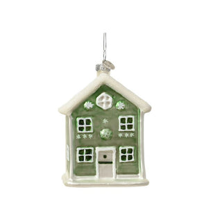 Sage Green with White Door House Tree Decoration