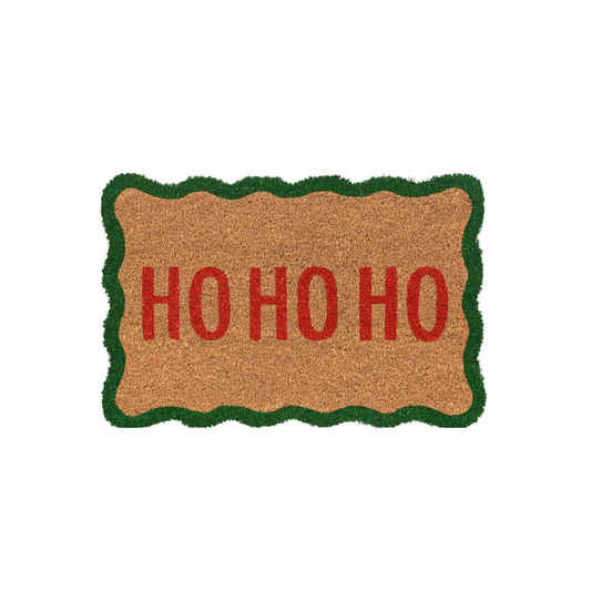 Scallop Edge HO HO HO Coir Doormat