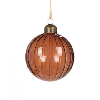 Glass Cora Brown Bauble 8cm