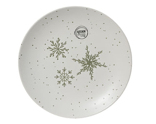Snowflake Print Patter Round Plate