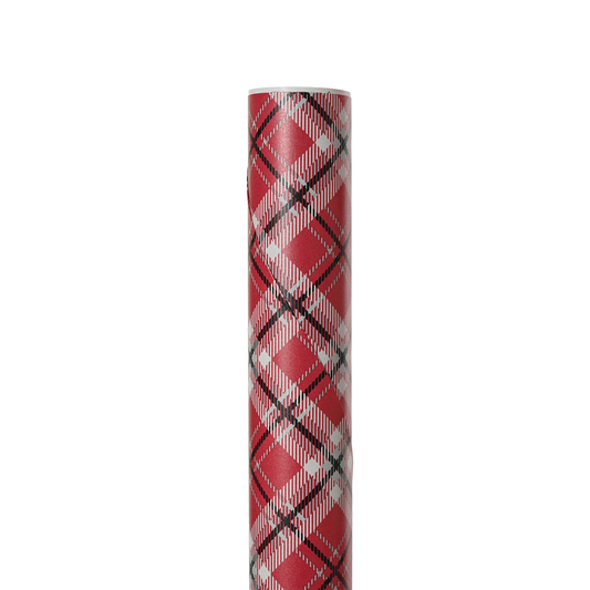 Red & White Check Wrapping Paper 5m