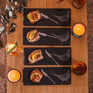 Pheasant Mini Slate Cheese Board & Knife Set