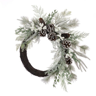 Snowy Castor Berry Semi Wreath