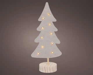 Micro LED Light Grey Tree with Wooden Base Decoration